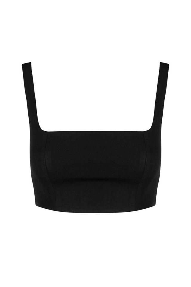 Jane Siyah Crop Top