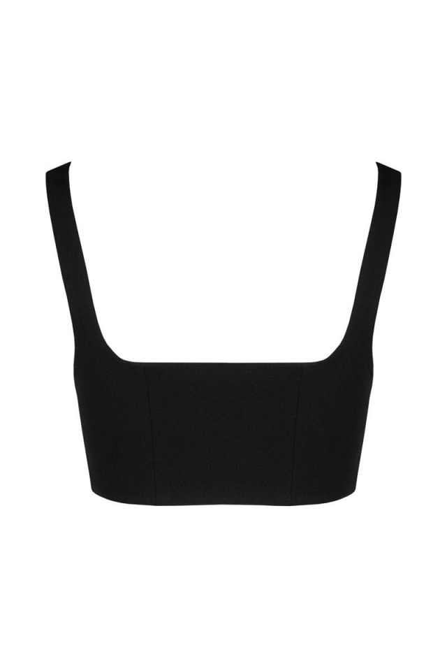 Jane Siyah Crop Top