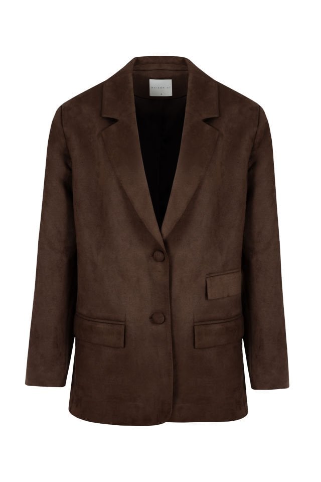 Lavinia Süet Blazer Ceket Kahverengi