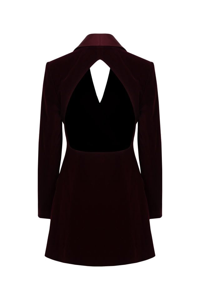 Vega Bordo Ceket Elbise