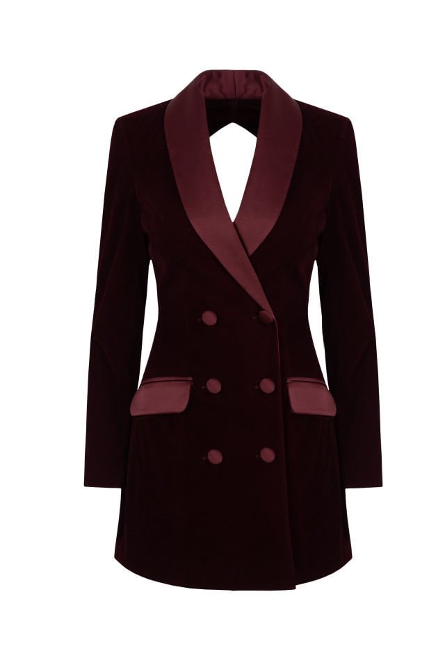 Vega Bordo Ceket Elbise