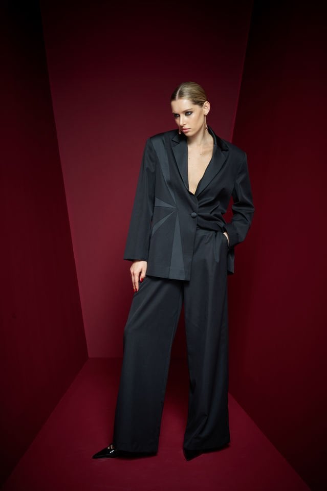 Hera Siyah Tasarım Blazer Ceket