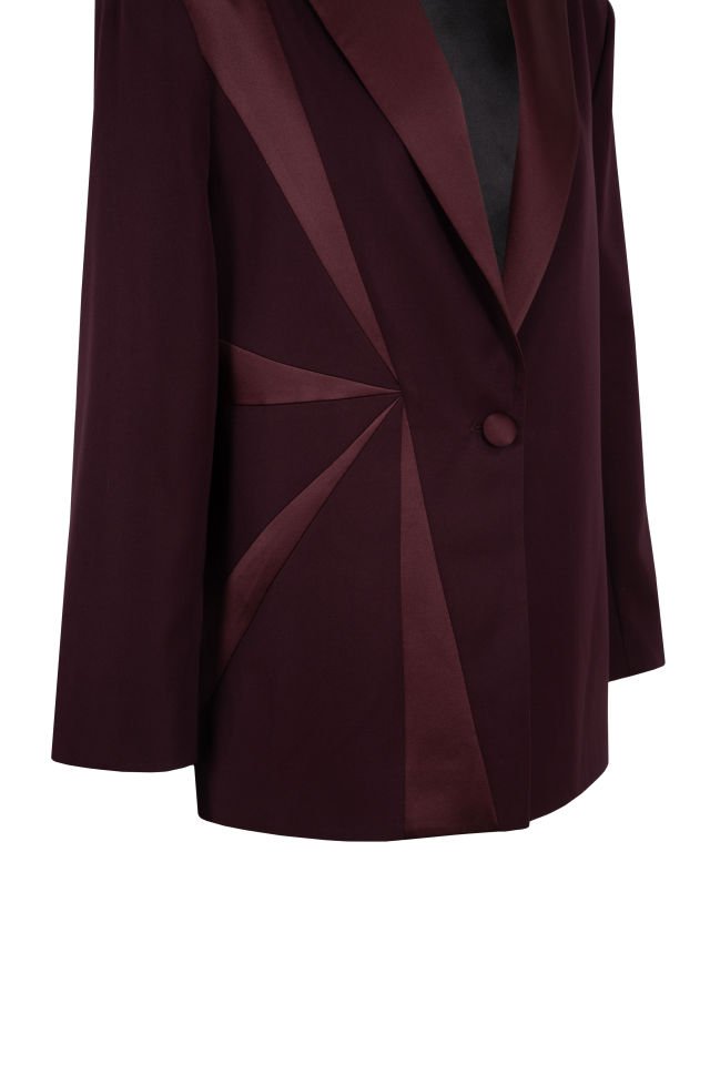 Hera Bordo Tasarım Blazer Ceket M