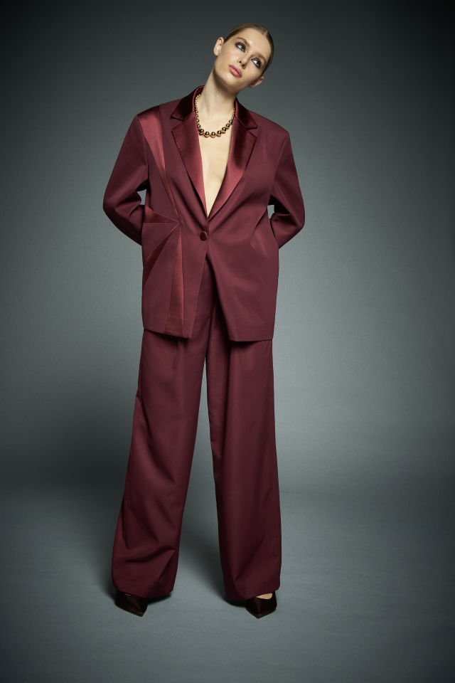 Hera Bordo Tasarım Blazer Ceket M