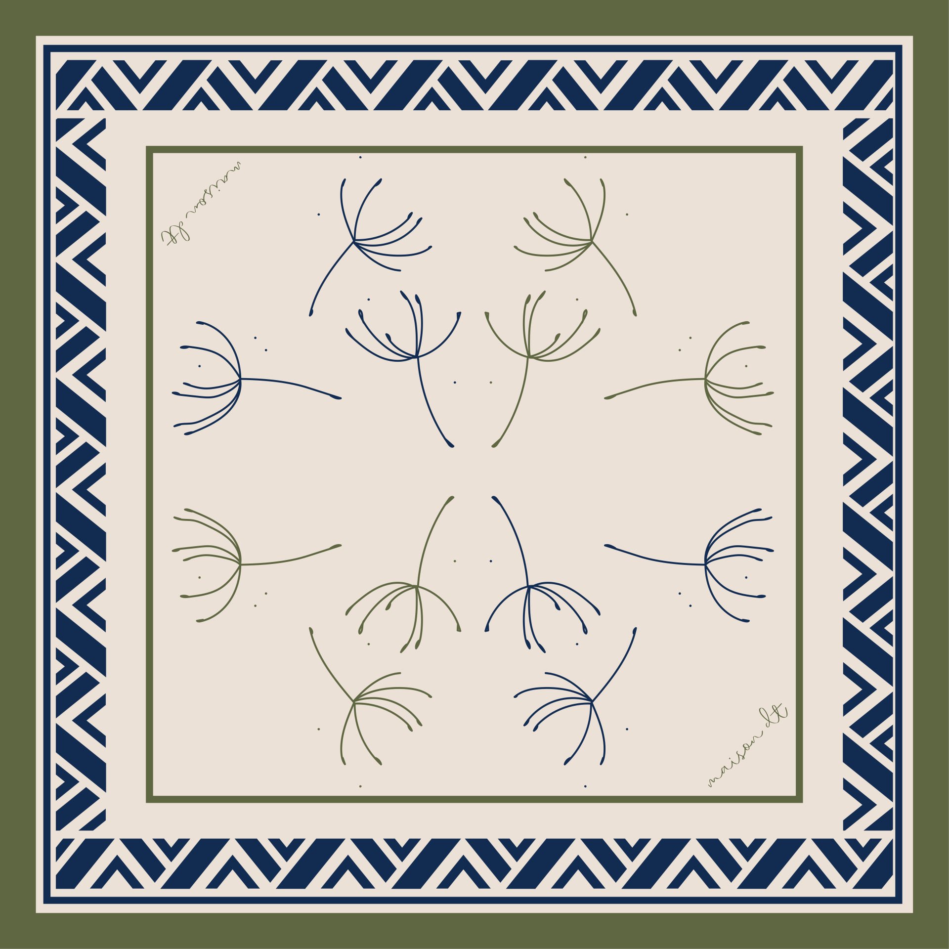 Flower Tasarım Fular 70x70