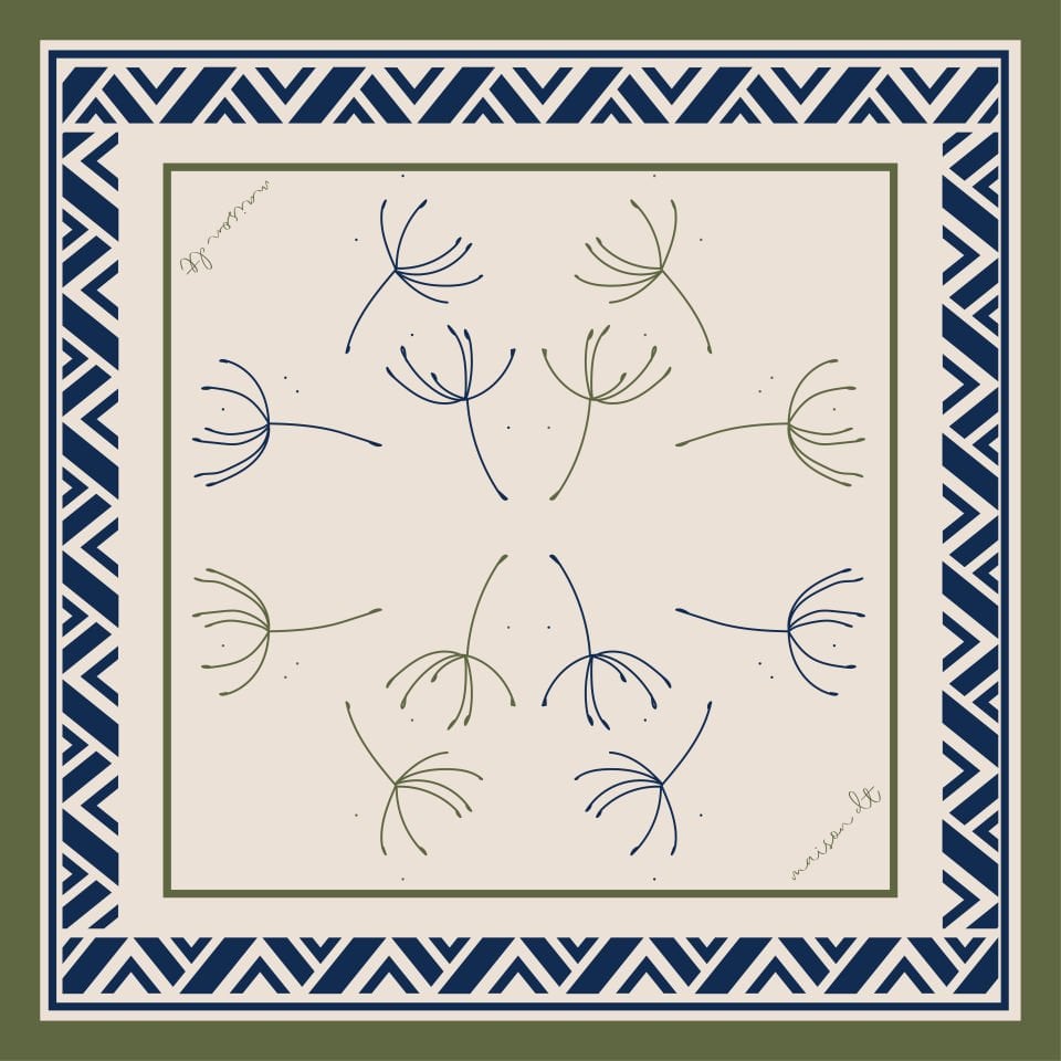 Flower Tasarım Fular 70x70