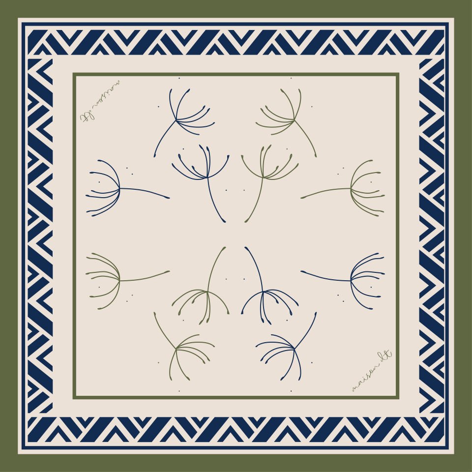 Flower Tasarım Fular 70x70