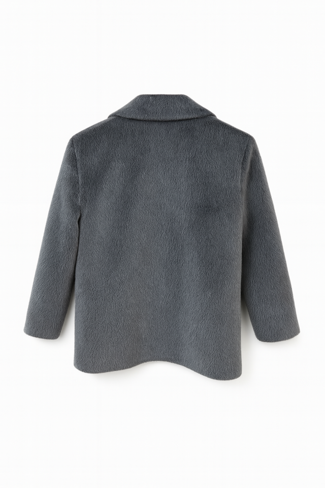 Cozy Suni Fox Kürk Gri Blazer Ceket