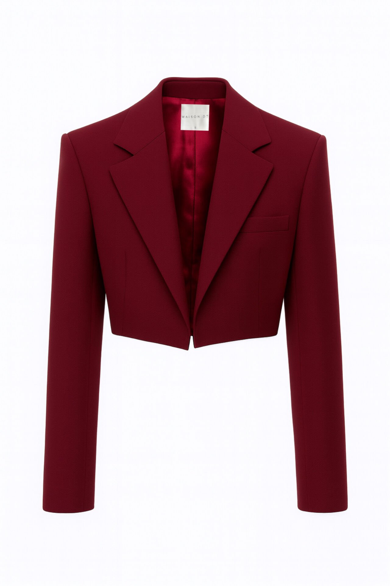 Velvet Bordo Crop Ceket