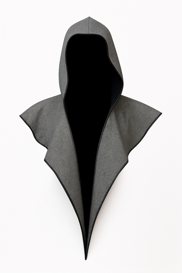 Hoodlet Kazayağı Desenli Kapüşonlu Pelerin